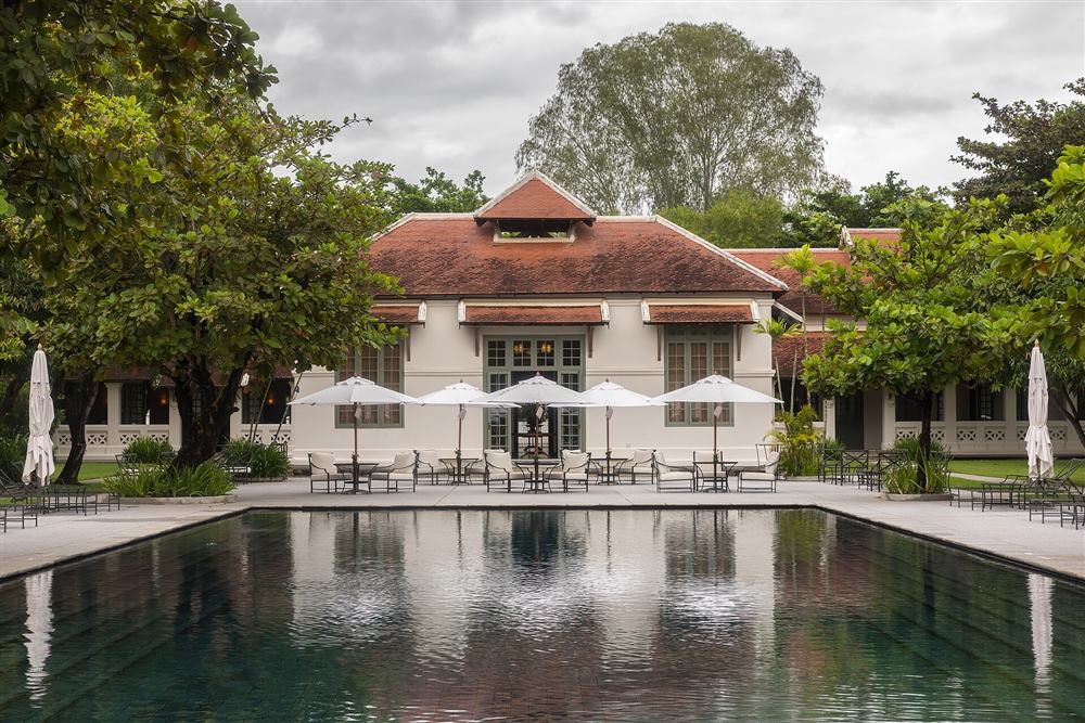 Luxury residential pool and patio area